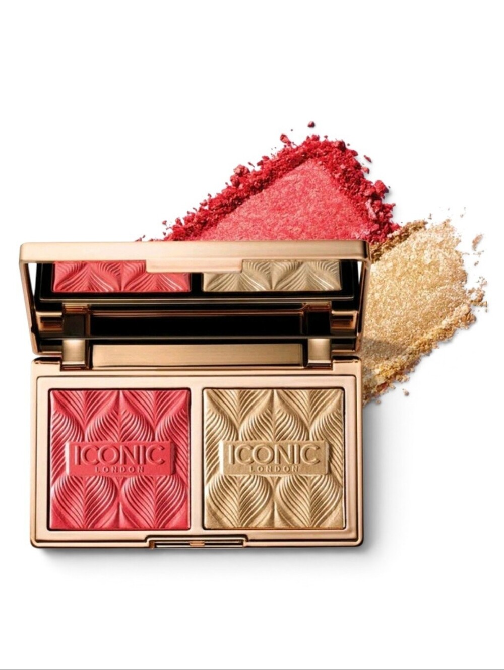 ICONIC London Dual Blush & Highlighter Palette "Coral Glow" - NIB
